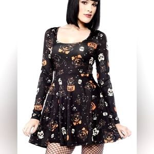 Sourpuss black Halloween Skater Dress size Plus 3x